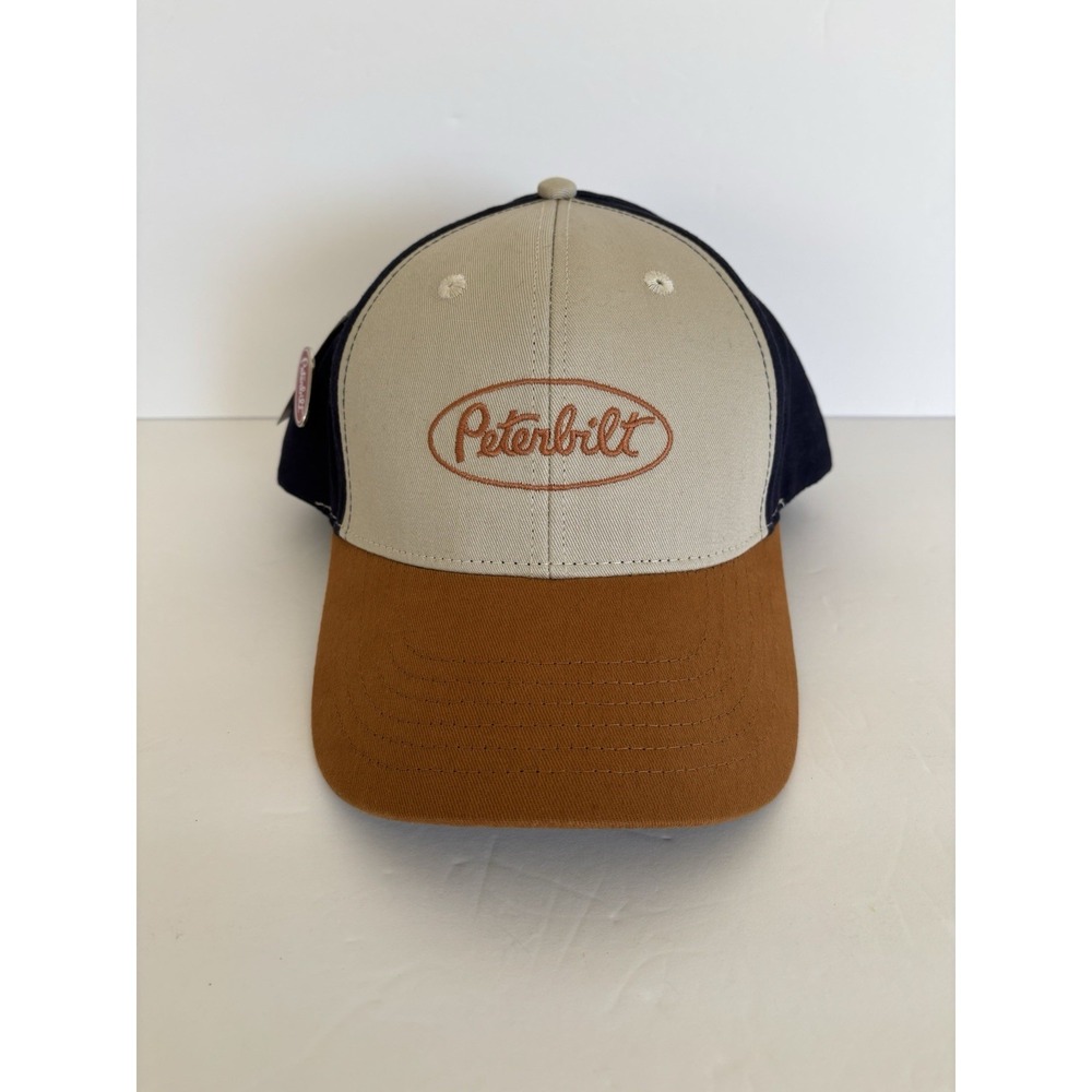 Peterbilt  Trucker Hat Baseball Cap Brown & Tan & Navy Blue NEW